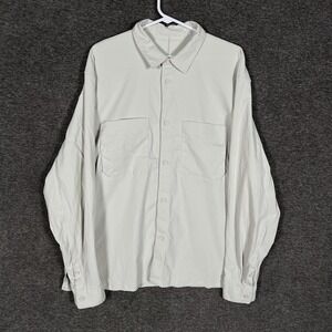 Lululemon Shirt Mens XL Relaxed Fit Long Sleeve Button Up Bone White Overshirt